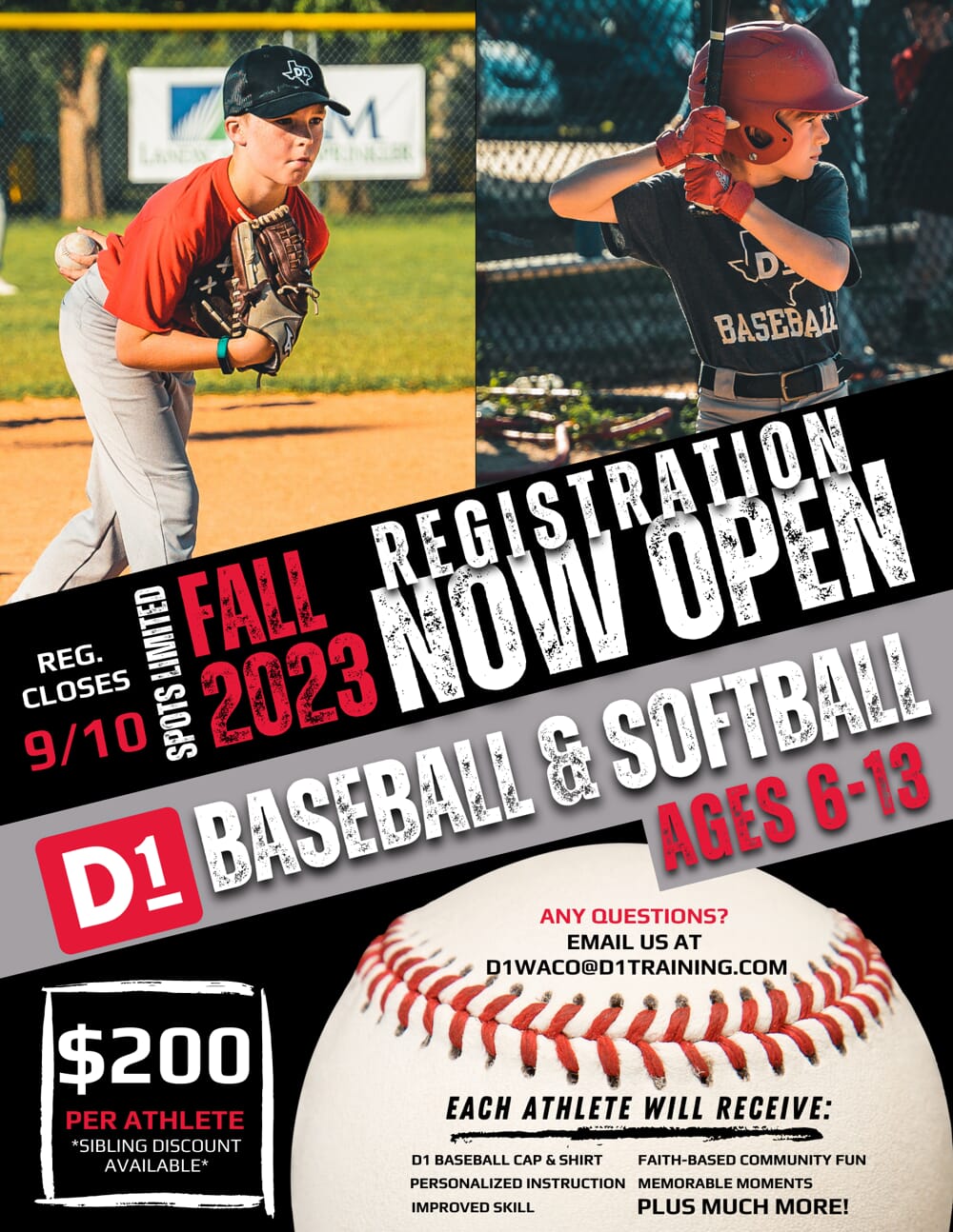 fall 2023 sprng baseball registration now open